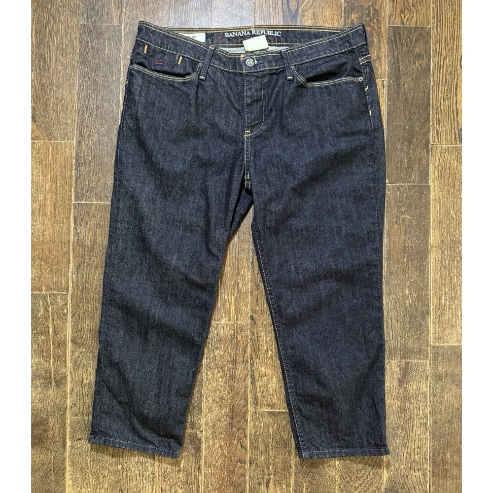 Banana Republic Capri Jeans Women's Size 12P‎ Modern Skinny Stretch Dark Blue